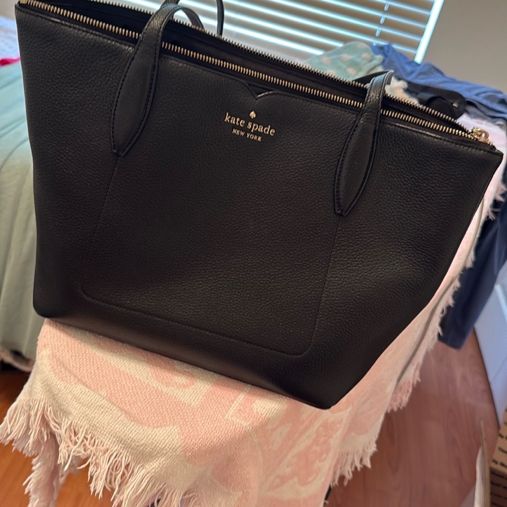 Kate Spade Black Harlow Leather Tote